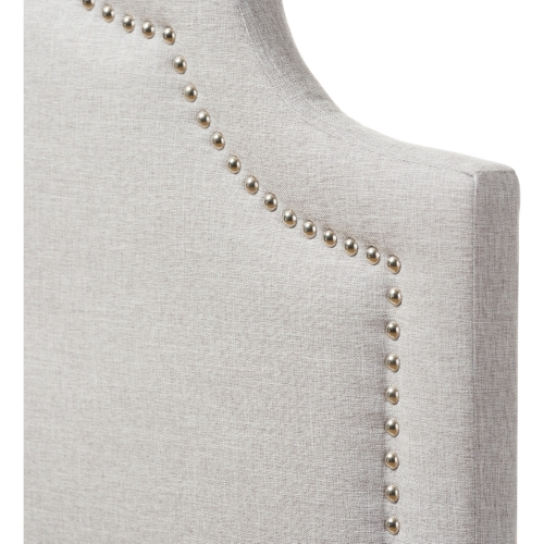 Cora King Headboard in Tufted Gray Beige Fabric